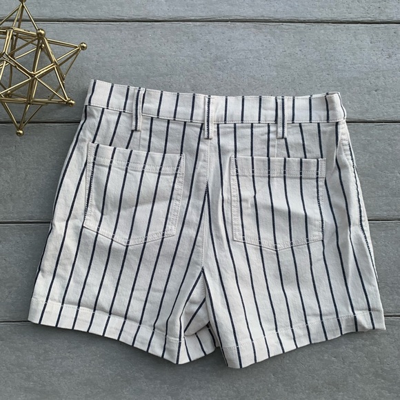 Madwell Cream/Black Canvas Buttoned shorts 26 - Picture 5 of 9